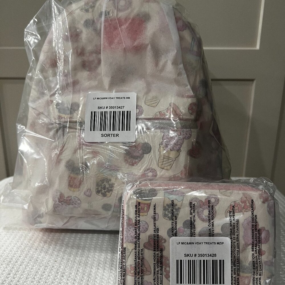 Loungefly Disney Mickey Mouse & Minnie Mouse Treats Mini Backpack and Wallet NWT - Picture 10 of 10